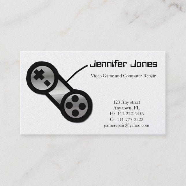 Video Game Repair Business Card (Front)