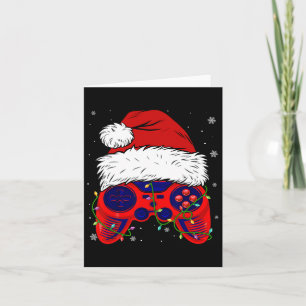 Video Game Santa Hat Fun Christmas Pjs Lights Boys Card