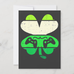 Video Game Shamrock Retro St Patricks Day Boys Men Invitation
