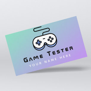 Video Game Tester Developer Gamer Modern Gradient  Business Card