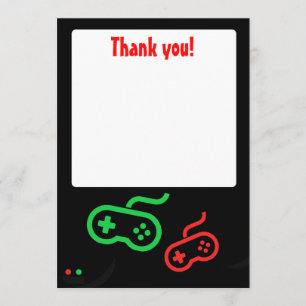 Video Game Thank You Card Blank