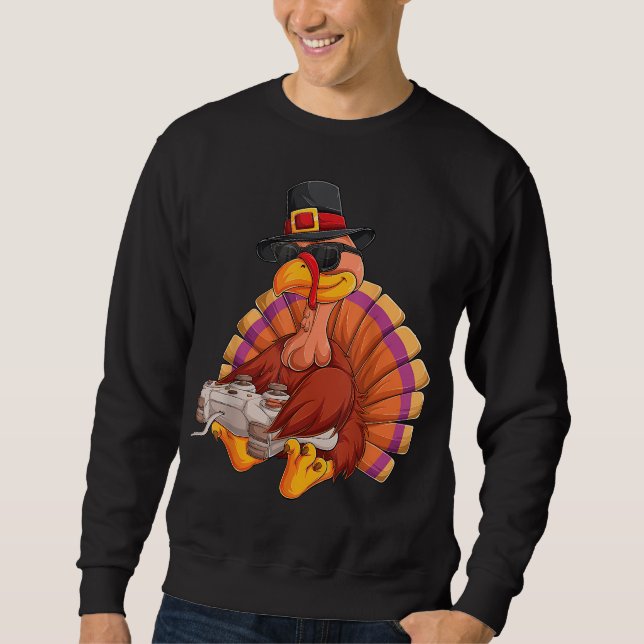 Video Game Thanksgiving Turkey Gamer Boys Kids Tee (Front)