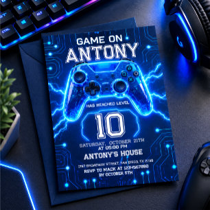 Video game themed birthday invitation