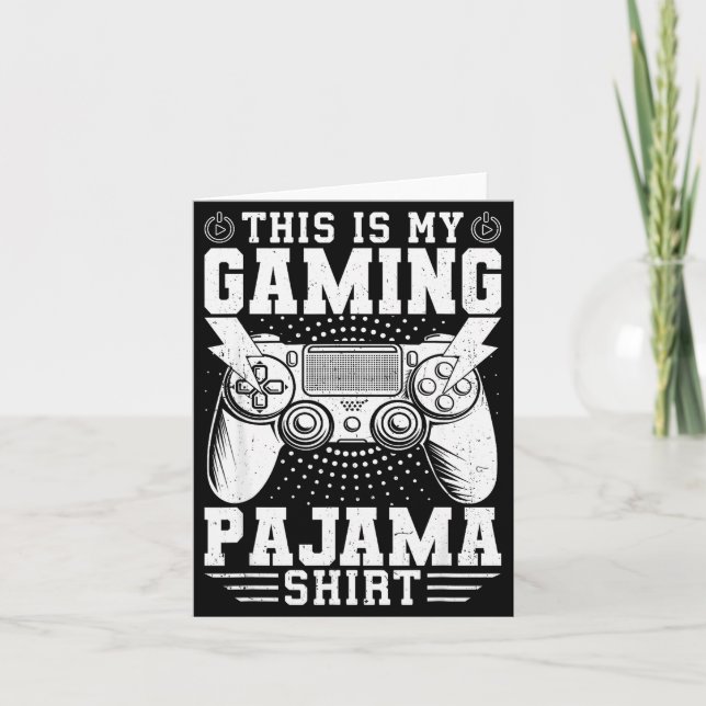 Video Game This Is My Gaming Pajama Funny Gamer Bo Card (Front)