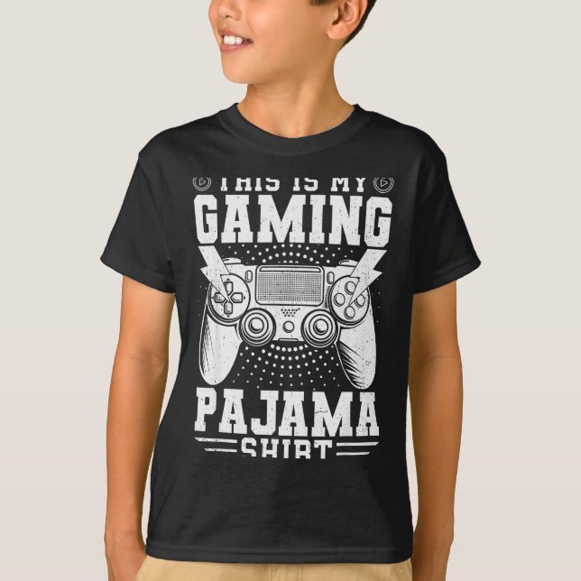 Video Game This Is My Gaming Pajama Funny Gamer Bo T-Shirt (Front)