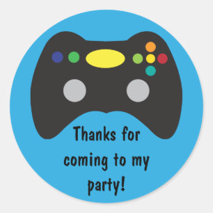 Video Game Truck Birthday Party Favour Classic Round Sticker