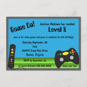 Video Game Birthday Invitations Zazzle Au