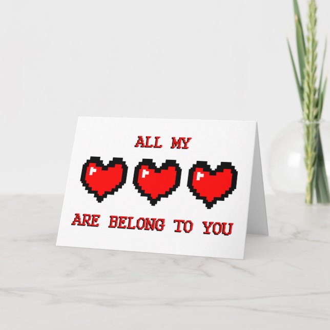 Video Game Valentine Holiday Card (Front)