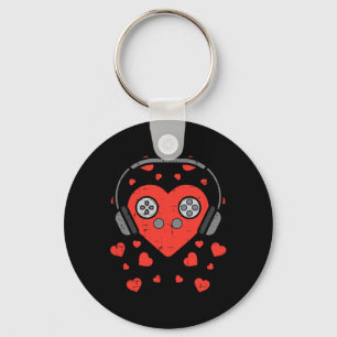 Video Game Valentines Day Gamer Boys Men Girls Gif Key Ring