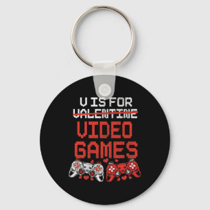 Video Game Valentines Day Shirt For Boys Kids Teen Key Ring