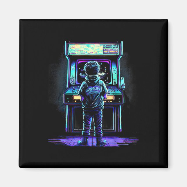 Video Game Vintage Retro Arcade 3  Magnet (Front)