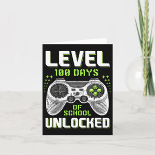 Video Gamer 100th Day Of School Level 100 Days Unl Card