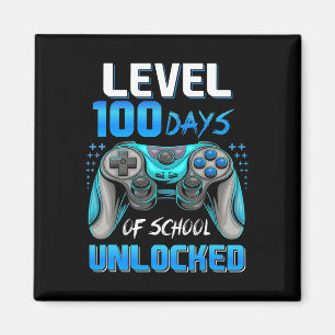 Video Gamer 100th Day Of School Level 100 Days Unl Magnet