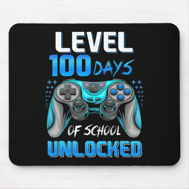 Video Gamer 100th Day Of School Level 100 Days Unl Mouse Pad (Front)