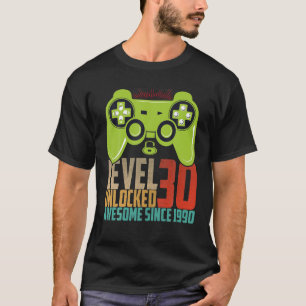 Video Gamer Birthday Level 30 Unlocked Awesome Sin T-Shirt