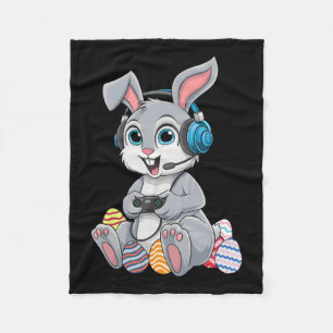 Video Gamer Bunny Egg Gaming Boys Men Kids Happy E Fleece Blanket