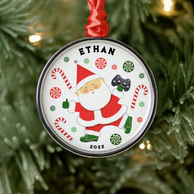 Video Gamer Christmas 2024 Collectable Metal Ornament (Tree)