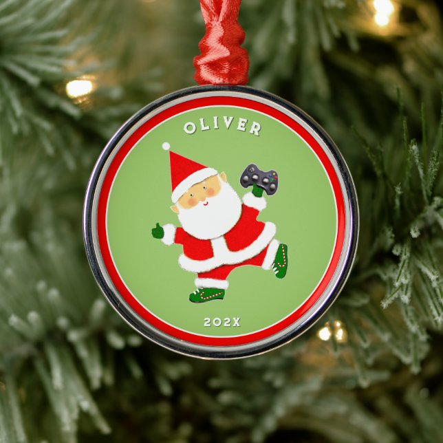 Video Gamer Collectable Metal Ornament (Tree)