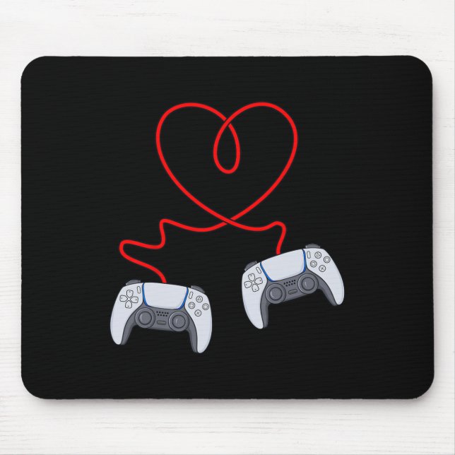 Video Gamer Controllers Valentines Day Heart Boys  Mouse Pad (Front)