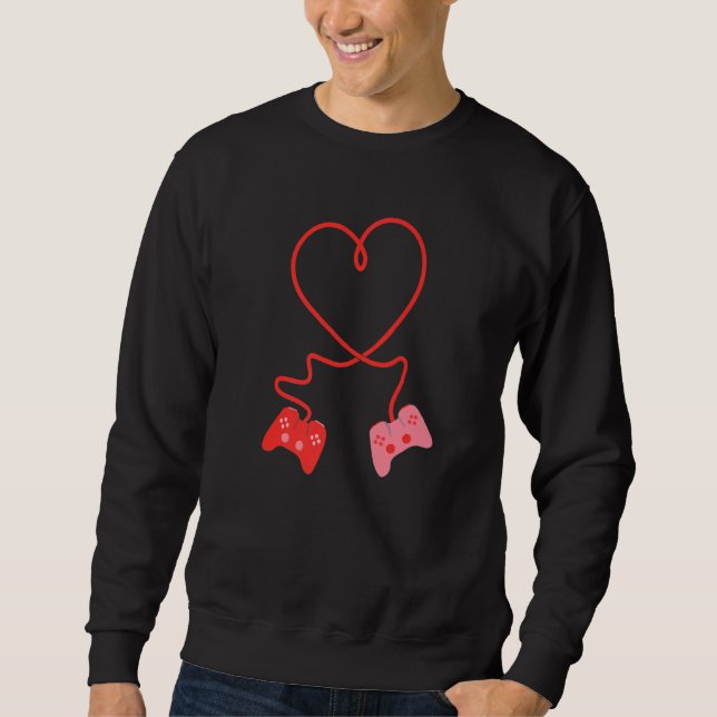 Video Gamer Controllers Valentines Day Heart Boys  Sweatshirt (Front)