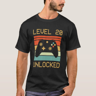Video Gamer Funny 20 Year Birthday - Gifts Level 2 T-Shirt