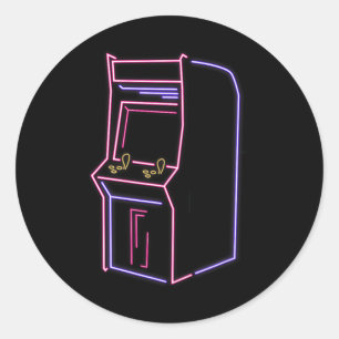 Video Gamer Game Machine Vintage 80s 90s Retro  Classic Round Sticker