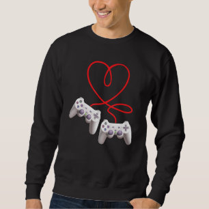 Video Gamer Heart Controller Valentine's Day Kids Sweatshirt