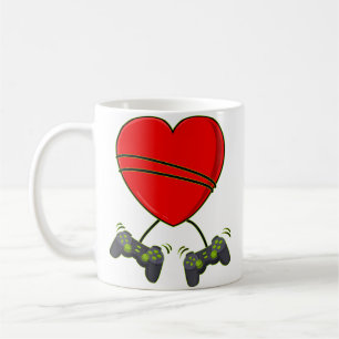 Video Gamer Heart Controllers Valentines Day Boys Coffee Mug