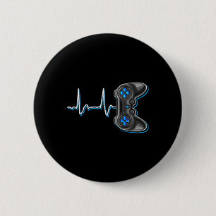 Video Gamer Heartbeat Video Game Controller Gift K 6 Cm Round Badge