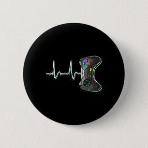 Video Gamer Heartbeat Video Game Controller Gift K 6 Cm Round Badge