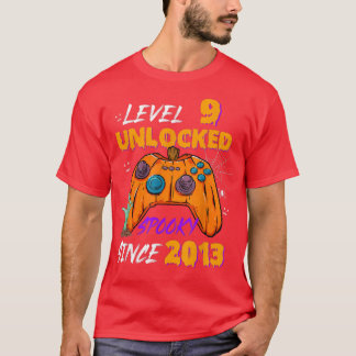 Video Gamer Level 9 Unlocked 9th Birthday Spooky S T-Shirt