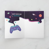 Video Gamer Level Up  Personalised Birthday Age Card (Inside)