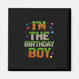 Video Gamer Pixel Number I'm The Birthday Boy Bday Magnet