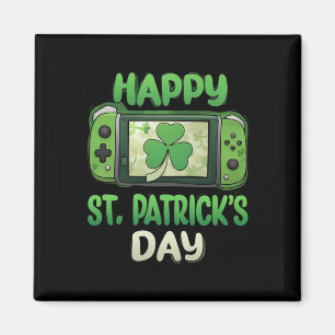Video Gamer Shamrock Happy St Patricks Day Go Luck Magnet