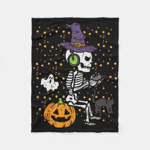 Video Gamer Skeleton Halloween Costume Men Boys Ki Fleece Blanket