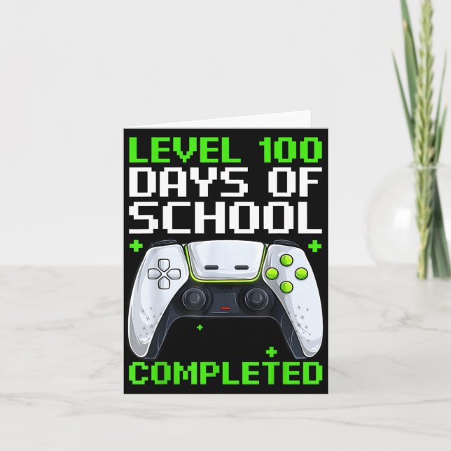 Video Gamer Student 100th Day Teacher 100 Days Of  Card (Front)