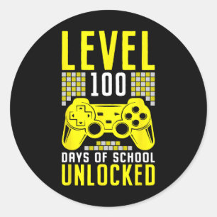 Video Gamer Student 100th Day Teacher 100 Days Of Classic Round Sticker