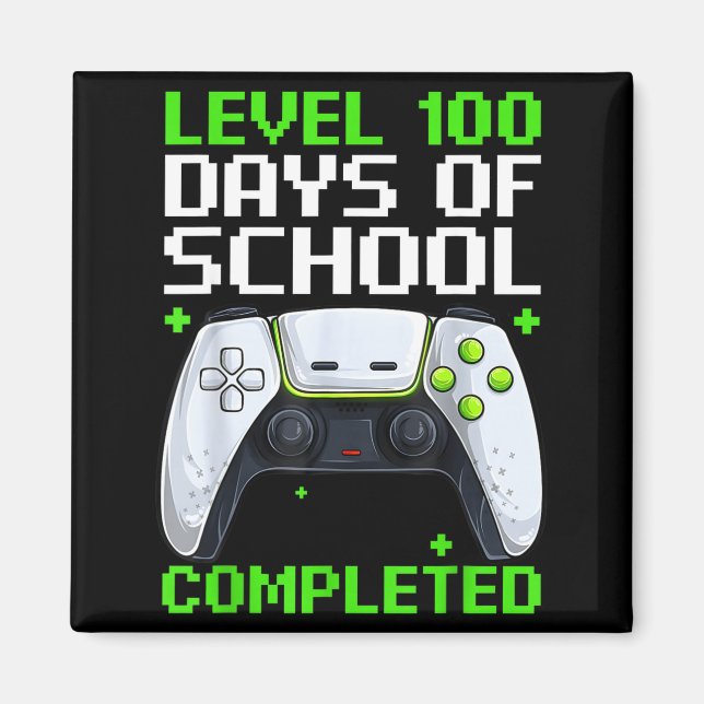 Video Gamer Student 100th Day Teacher 100 Days Of  Magnet (Front)