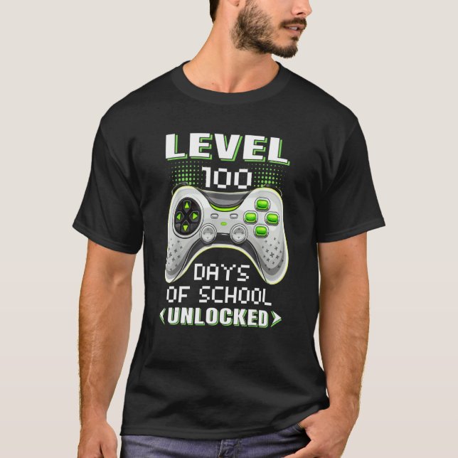Video Gamer Student 100th Day Teacher 100 Days of  T-Shirt (Front)