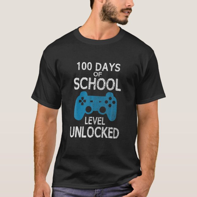 Video Gamer Student 100Th Day Teacher 100 Days Of T-Shirt (Front)