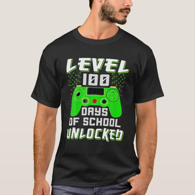 Video Gamer Student 100Th Day Teacher 100 Days Of T-Shirt (Front)