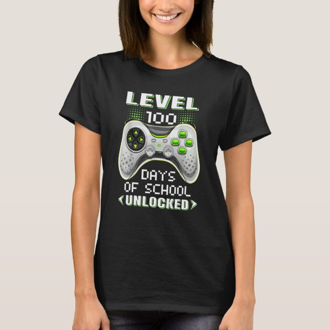 Video Gamer Student 100th Day Teacher 100 Days of  T-Shirt (Front)