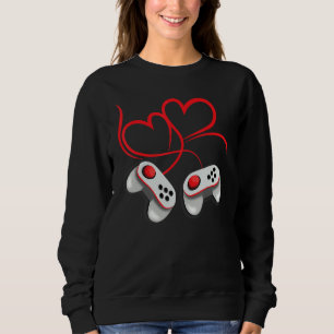 Video Gamer Valentine's Day Hearts Gaming Sweatshirt