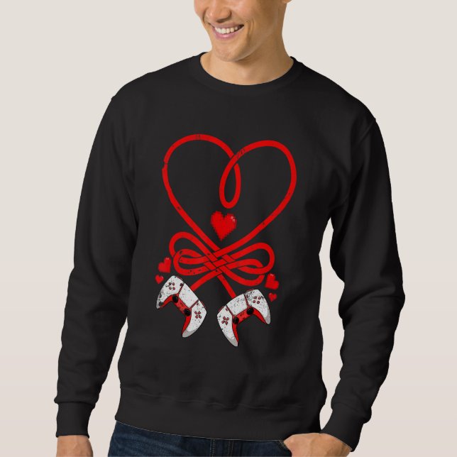 Video Gamer Valentines Day Shirt Controllers Heart (Front)