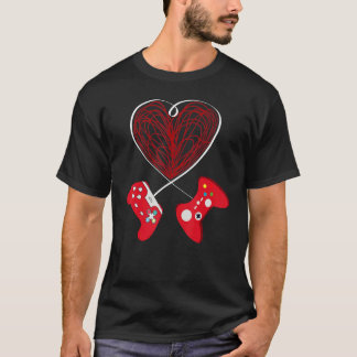 Video Gamer Valentines Day T-Shirt With Controller