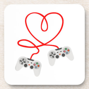 Video Gamer Valentines Day T-Shirt With Controller Coaster