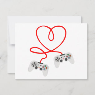 Video Gamer Valentines Day T-Shirt With Controller Holiday Card