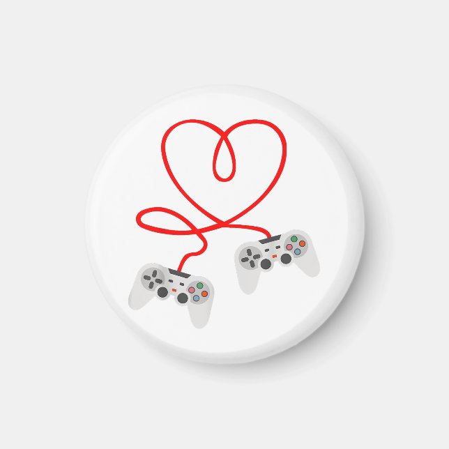 Video Gamer Valentines Day T-Shirt With Controller Magnet (Front)