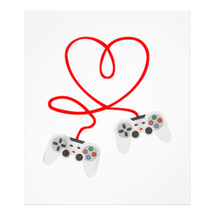 Video Gamer Valentines Day T-Shirt With Controller Photo Print