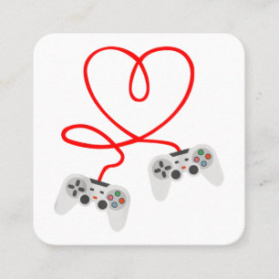 Video Gamer Valentines Day T-Shirt With Controller Square Business Card